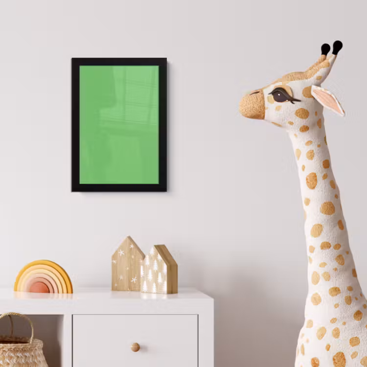 Meadow - Green - Groen fotolijst zwart zonder passe partout klein 224 -usfeer4_kinderkamer