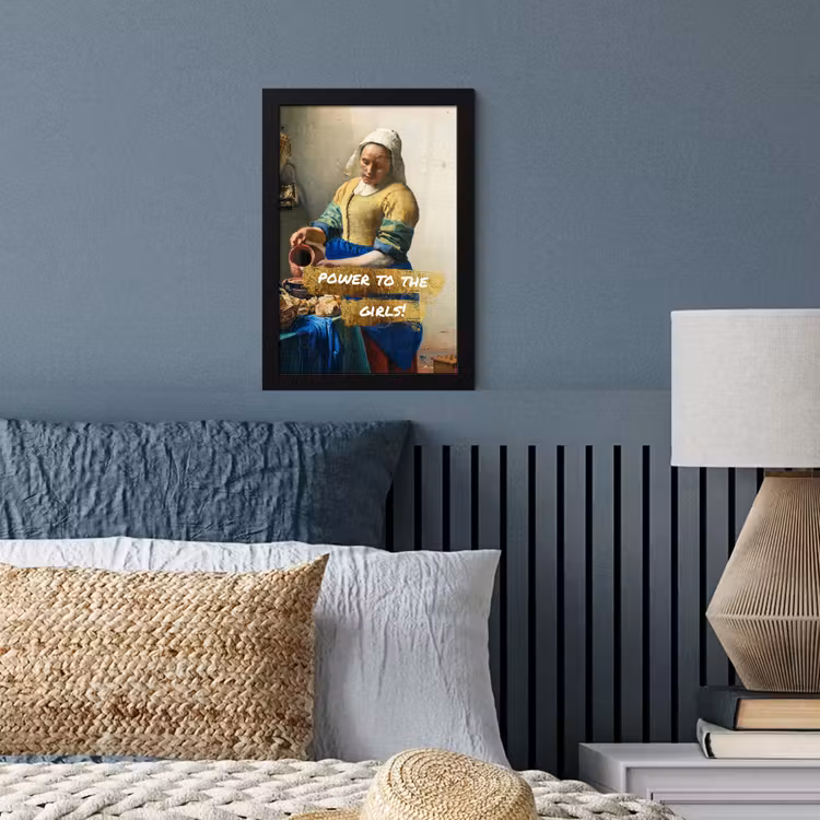 Melkmeisje - Goud - Quotes - Schilderij - Oude meesters fotolijst zwart zonder passe partout klein -sfeer3