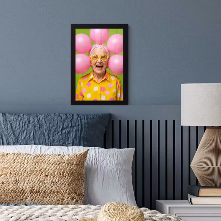 Mens - Ballonnen - Feest - Kleurrijk - Roze fotolijst zwart zonder passe partout klein -sfeer3