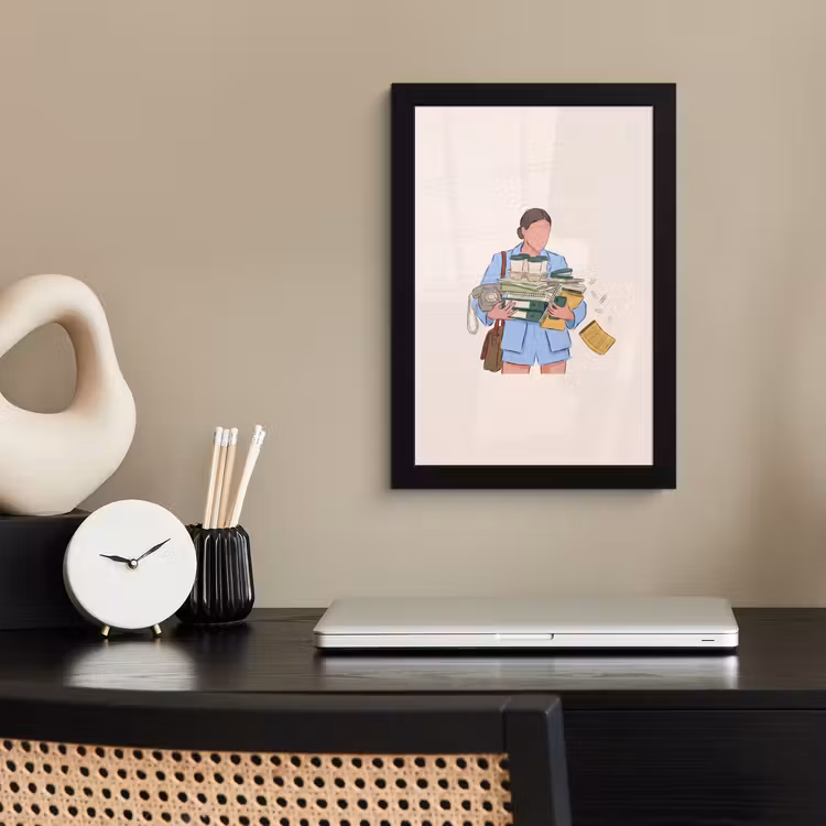 Mens - Kantoorartikelen - Werk - Modern fotolijst zwart zonder passe partout klein -sfeer1