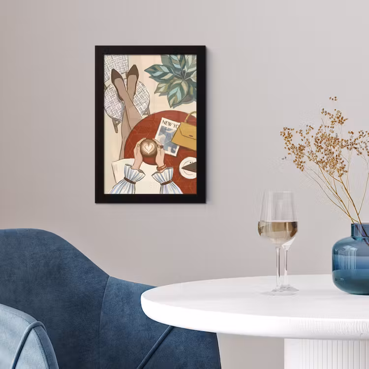 Mensen - Cafe - Koffie - Stadsleven - Modern fotolijst zwart zonder passe partout klein -sfeer4