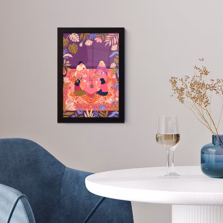 Mensen - Kaartspel - Interieur - Modern - Kleurrijk fotolijst zwart zonder passe partout klein -sfeer4