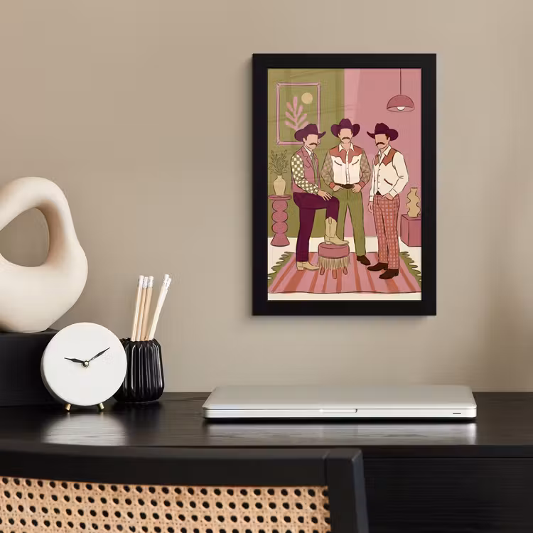 Mensen - Mannen - Hoeden - Retro - Interieur fotolijst zwart zonder passe partout klein -sfeer1