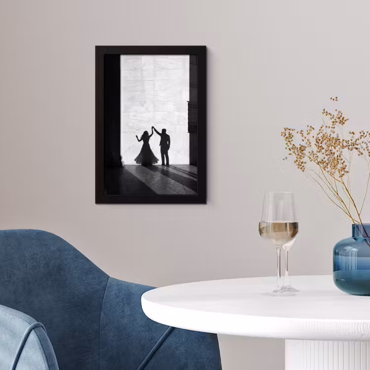 Mensen - Schaduw - Dans - Zwart-wit - Liefde fotolijst zwart zonder passe partout klein -sfeer4