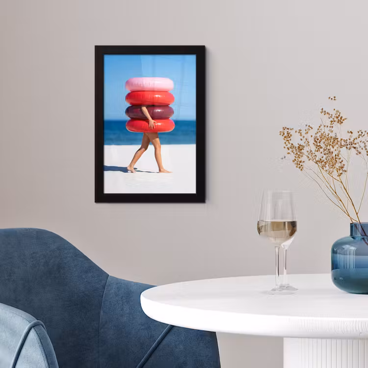 Mensen - Strand - Zomer - Recreatie - Kleurrijk fotolijst zwart zonder passe partout klein -sfeer4
