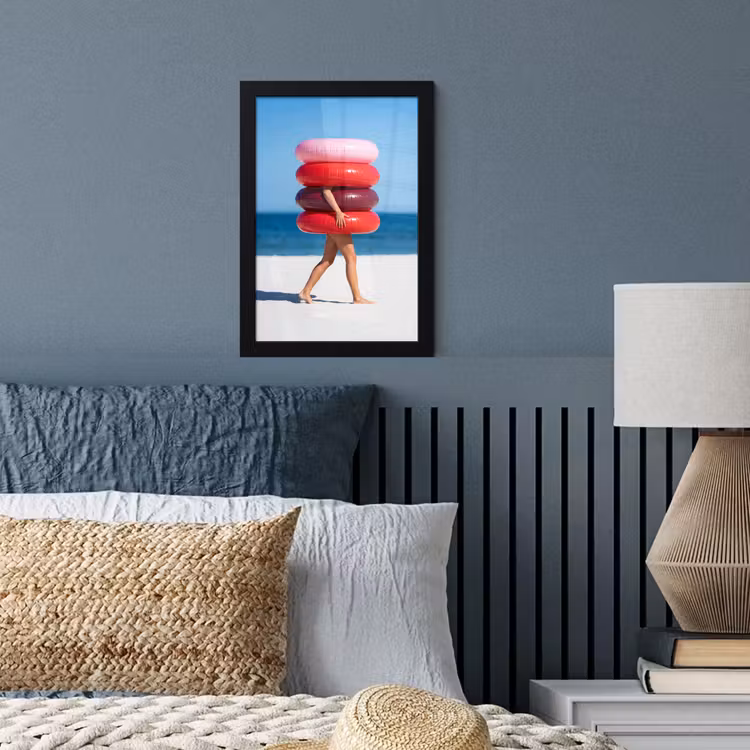 Mensen - Strand - Zomer - Recreatie - Kleurrijk fotolijst zwart zonder passe partout klein -sfeer3