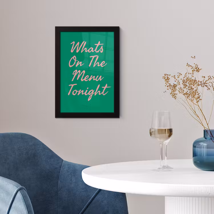 Menu - Quote - Roze fotolijst zwart zonder passe partout klein -sfeer4