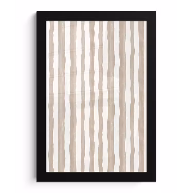 Minimalistisch - Strepen - Beige fotolijst zwart zonder passe partout klein 224 -3d