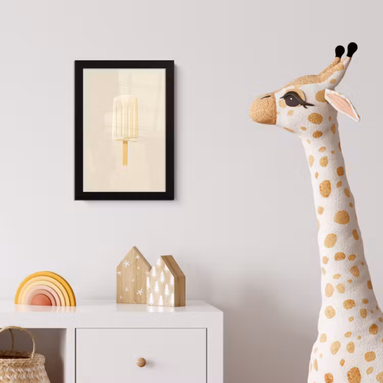 Minimalistisch - Waterijsje - Stokje - Beige fotolijst zwart zonder passe partout klein -usfeer4_kinderkamer