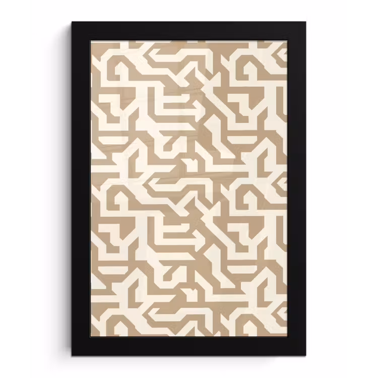 Modern - Abstract - Beige fotolijst zwart zonder passe partout klein 224 -3d