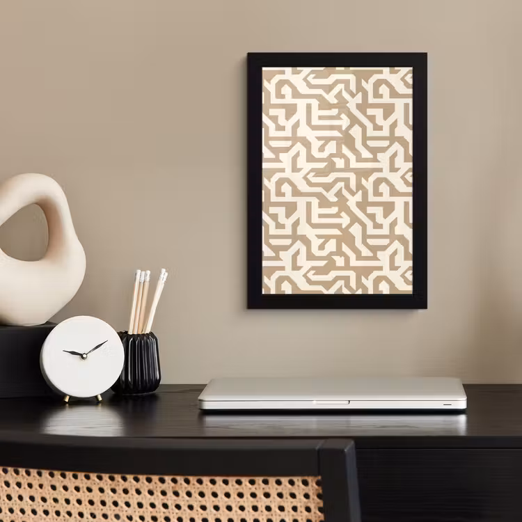 Modern - Abstract - Beige fotolijst zwart zonder passe partout klein 224 -sfeer1