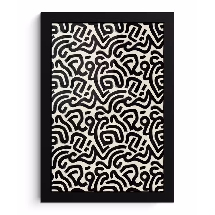 Modern - Abstract - Zwart fotolijst zwart zonder passe partout klein 224 -3d