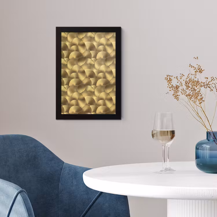 Modern - Cirkel - Goud fotolijst zwart zonder passe partout klein 224 -sfeer4