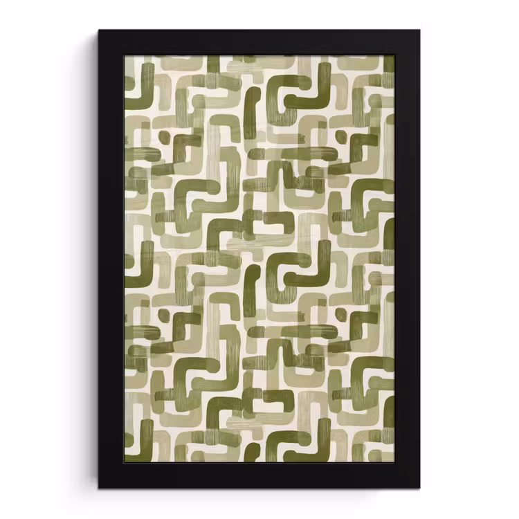 Modern - Grafisch - Groen fotolijst zwart zonder passe partout klein 224 -3d