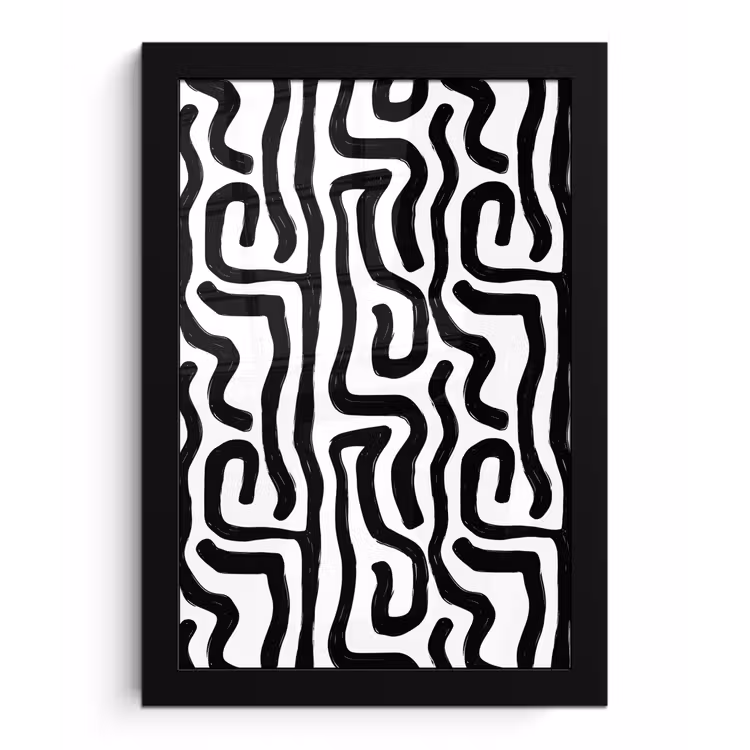 Modern - Lijnen - Zwart fotolijst zwart zonder passe partout klein 224 -3d