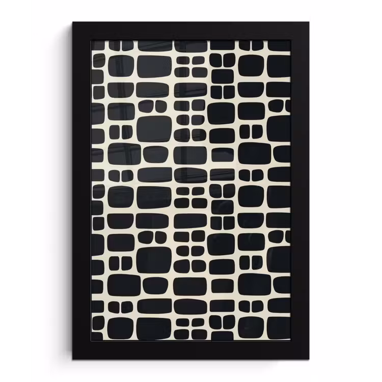 Modern - Organisch - Zwart fotolijst zwart zonder passe partout klein 224 -3d