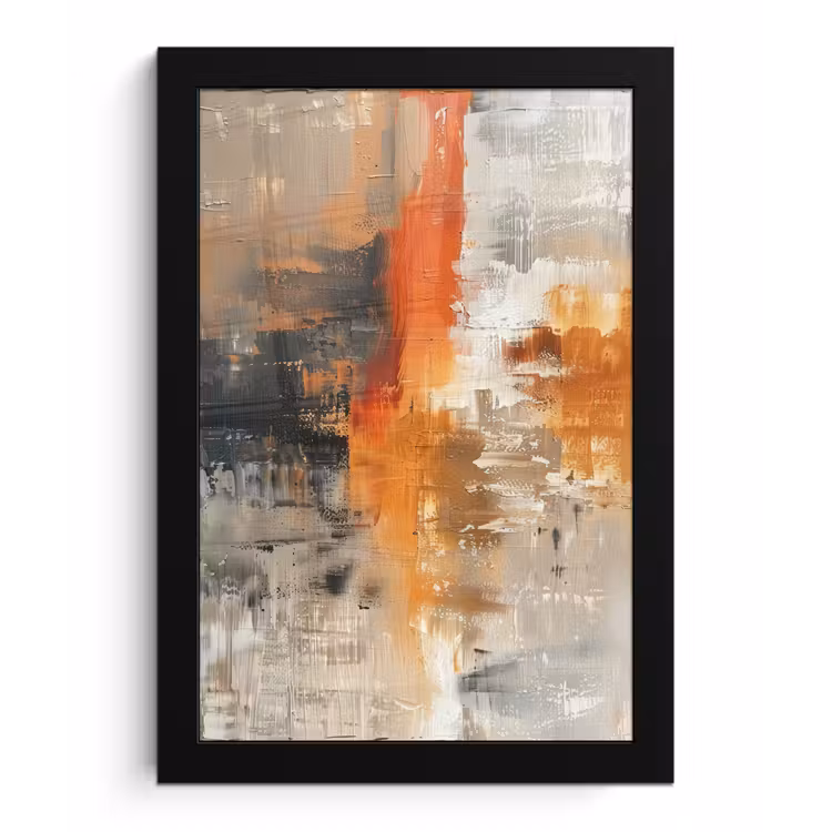 Moderne kunst - Abstract - Goud - Grijs fotolijst zwart zonder passe partout klein -3d