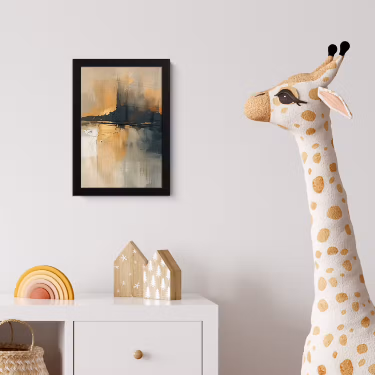 Moderne kunst - Abstract - Zwart fotolijst zwart zonder passe partout klein -usfeer4_kinderkamer