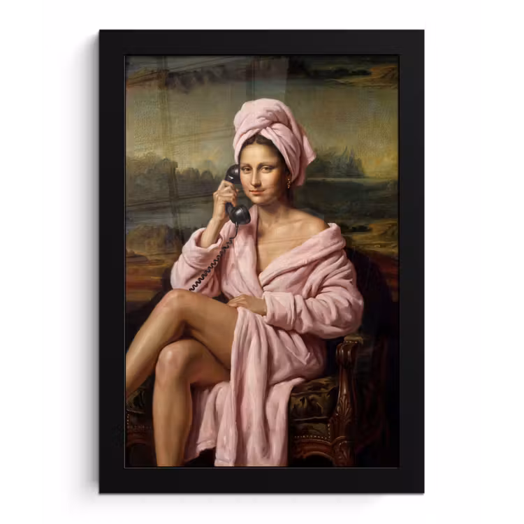 Mona - Klassiek - Roze fotolijst zwart zonder passe partout klein -3d