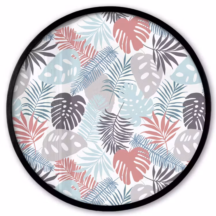 Monstera - Pastel - Bladeren - Tropical Fotolijst rond zonder passe partout klein -3d