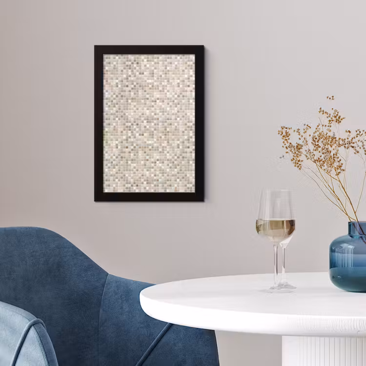 Mozaïek - Patroon- Taupe fotolijst zwart zonder passe partout klein 224 -sfeer4
