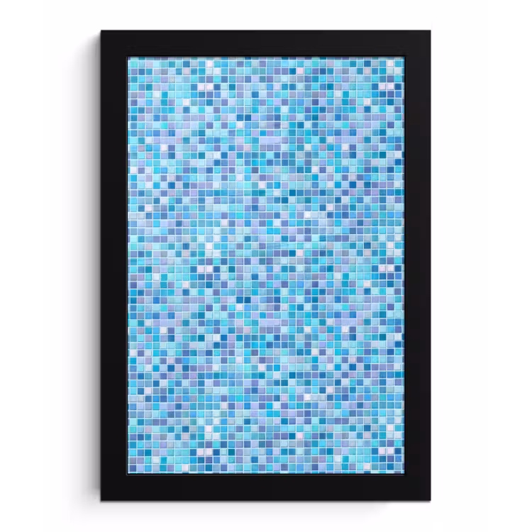Mozaïek - Patroon - Turquoise fotolijst zwart zonder passe partout klein 224 -3d