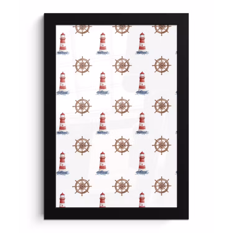 Nautisch - Klassiek - Rood fotolijst zwart zonder passe partout klein 224 -3d