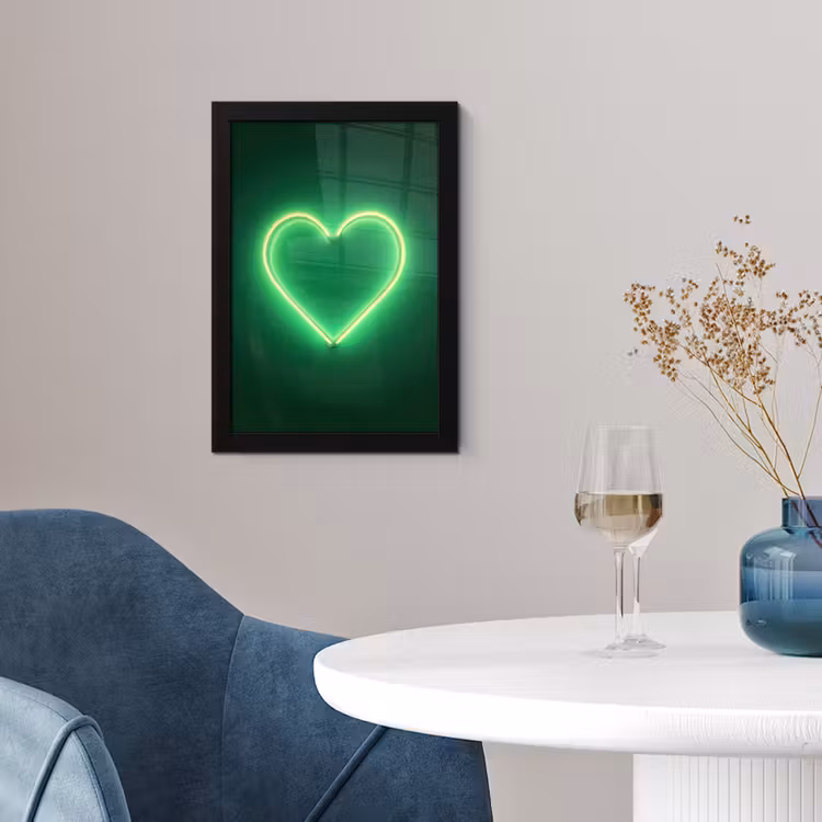 Neon - Groen - Licht fotolijst zwart zonder passe partout klein -sfeer4