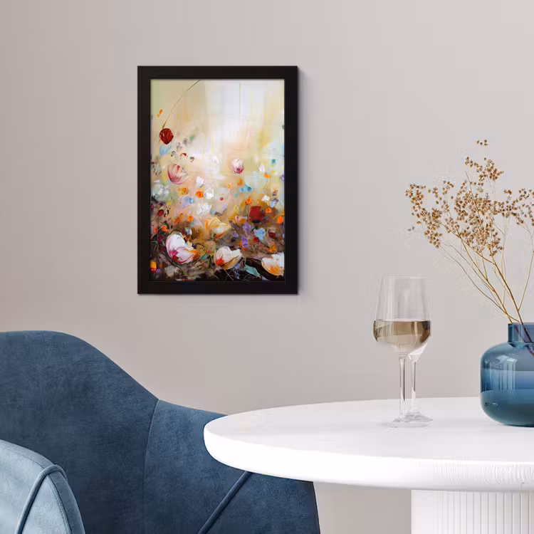 Olieverf - Bloemen - Kleurrijk - Natuur fotolijst zwart zonder passe partout klein -sfeer4