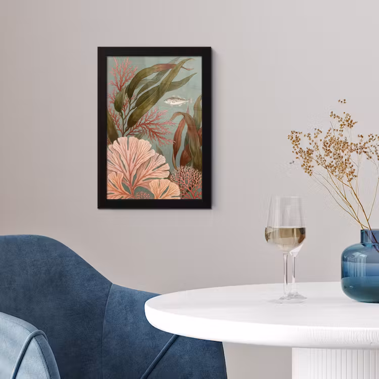 Onderwater - Planten - Vis - Vintage - Groen fotolijst zwart zonder passe partout klein -sfeer4