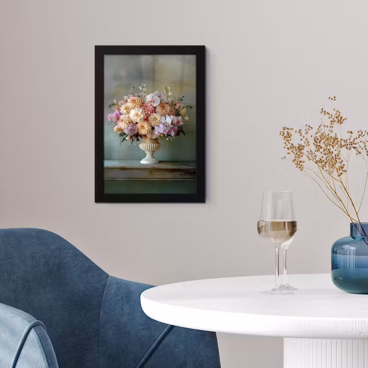 Orchidee - Boeket - Vaas - Bloemen fotolijst zwart zonder passe partout klein -sfeer4