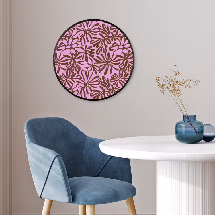 Organisch - Patroon - Roze Fotolijst rond zonder passe partout klein 856 -sfeer2