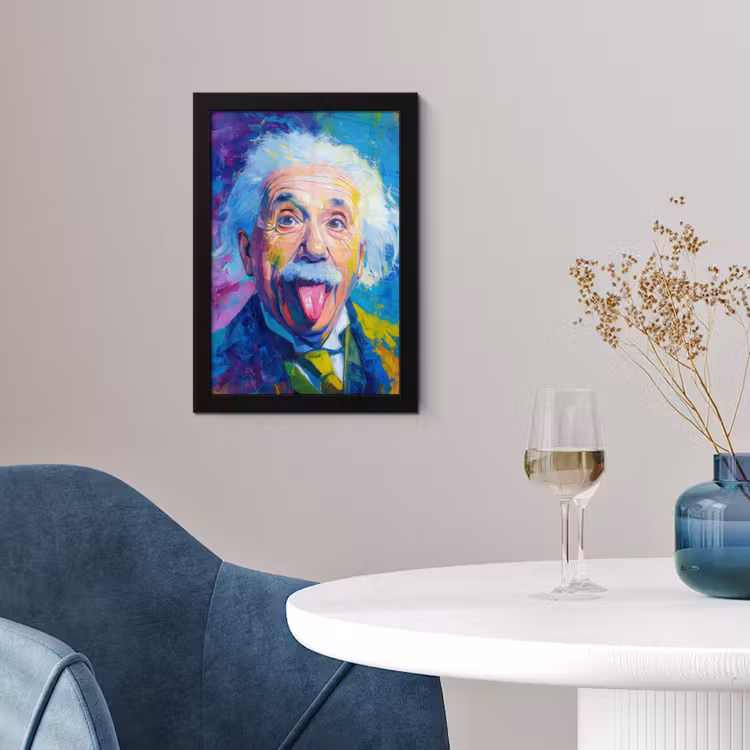 Oude man - Expressief - Kleurrijk fotolijst zwart zonder passe partout klein -sfeer4