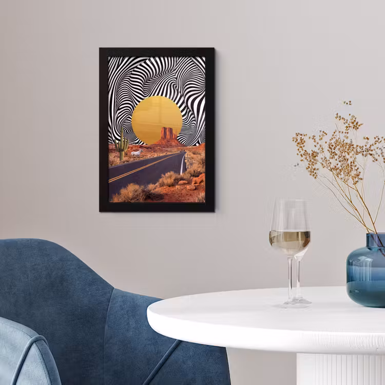 Poster met lijst - Paard - Woestijn - Natuur - Paard - Woestijn - Natuur fotolijst zwart zonder passe partout klein