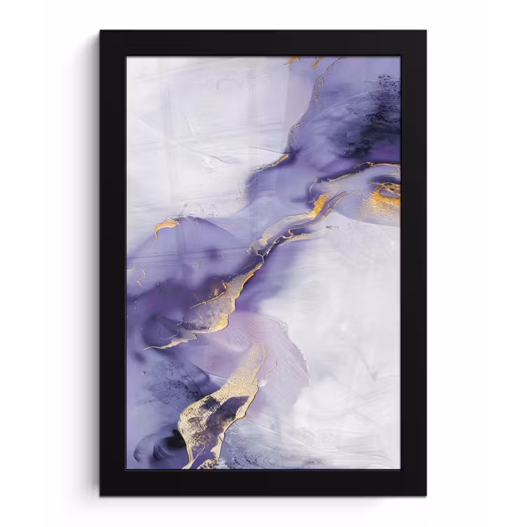 Paars - Modern - Marmer - Abstract fotolijst zwart zonder passe partout klein -3d