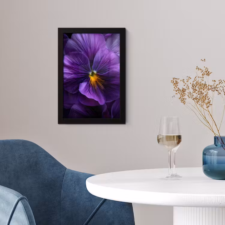 Paars - Viool - Diepte fotolijst zwart zonder passe partout klein -sfeer4