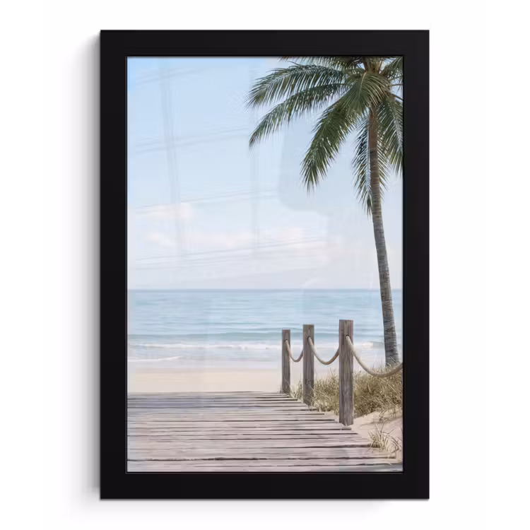 Palmbomen - Pad - Horizon fotolijst zwart zonder passe partout klein -3d