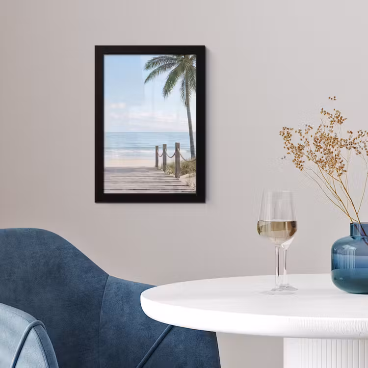 Palmbomen - Pad - Horizon fotolijst zwart zonder passe partout klein -sfeer4