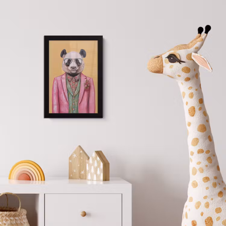 Panda - Pak - Zonnebril - Blauw fotolijst zwart zonder passe partout klein -usfeer4_kinderkamer