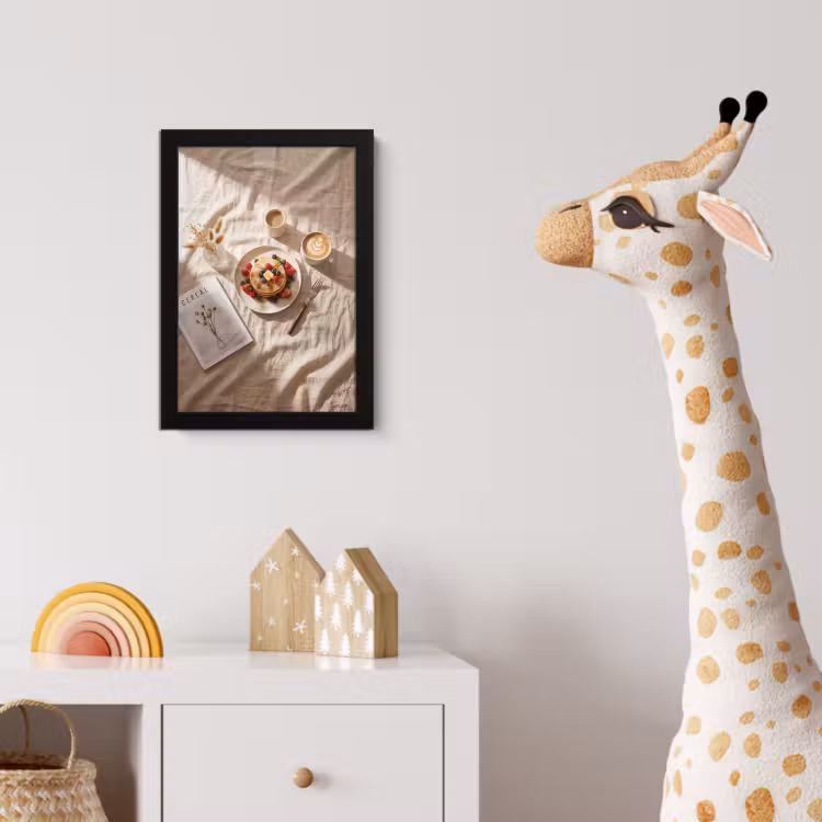 Pannenkoeken - Bessen - Ontbijt - Modern - Beige fotolijst zwart zonder passe partout klein -usfeer4_kinderkamer