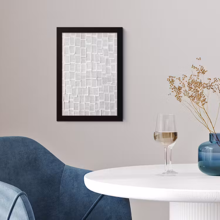 Papier - Overlappend - Textuur - Modern - Wit fotolijst zwart zonder passe partout klein -sfeer4
