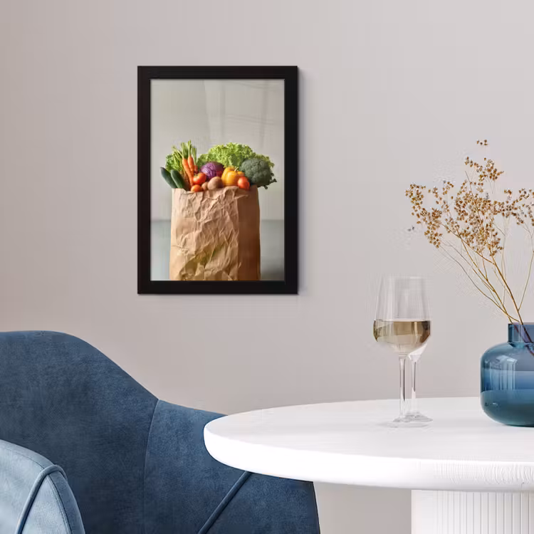 Papieren - Boodschappen - Groente - Kleurrijk fotolijst zwart zonder passe partout klein -sfeer4