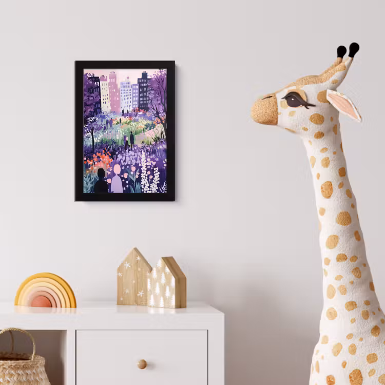 Park - Bomen - Bloemen - Gebouwen fotolijst zwart zonder passe partout klein -usfeer4_kinderkamer