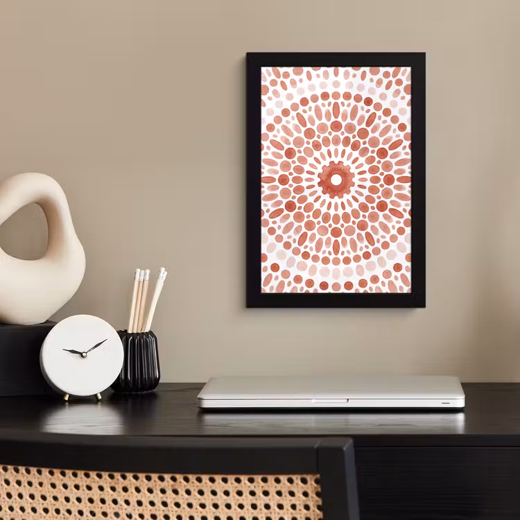 Patroon - Cirkels - Abstract - Modern - Rood fotolijst zwart zonder passe partout klein -sfeer1