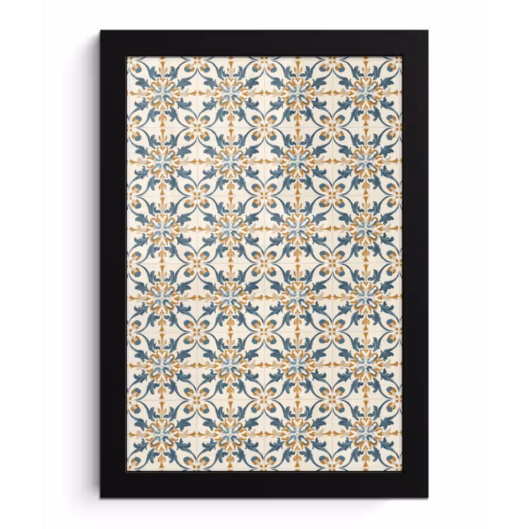 Patroon - Klassiek - Kleurrijk fotolijst zwart zonder passe partout klein 224 -3d