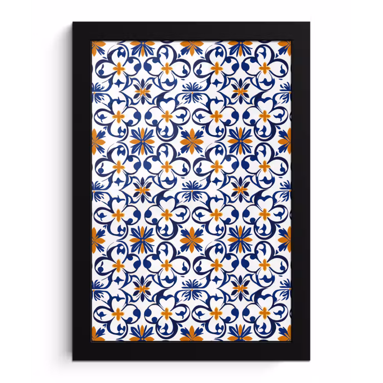 Patroon - Modern - Kleurrijk fotolijst zwart zonder passe partout klein 224 -3d