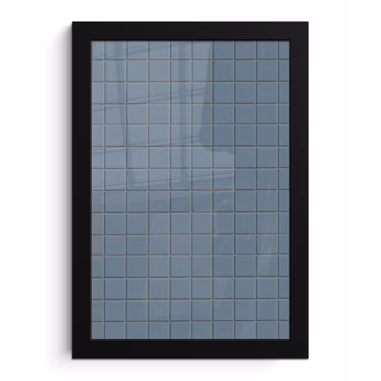 Patroon - Tegel - Blauwgrijs fotolijst zwart zonder passe partout klein 224 -3d
