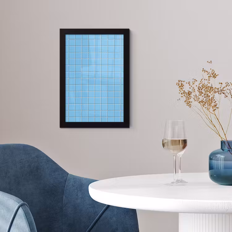 Patroon - Tegel - Pastel - Blauw fotolijst zwart zonder passe partout klein 224 -sfeer4