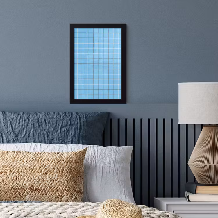 Patroon - Tegel - Pastel - Blauw fotolijst zwart zonder passe partout klein 224 -sfeer3