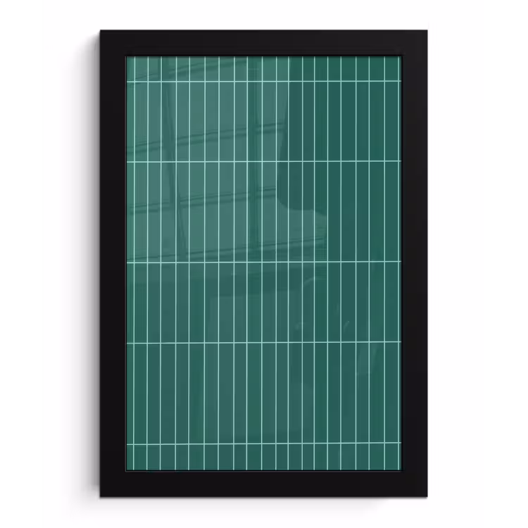 Patroon - Tegel - Saliegroen fotolijst zwart zonder passe partout klein 224 -3d